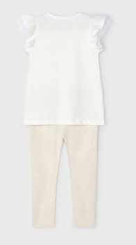 Mayoral - 2-teiliges Set/ T-Shirt weiß & Leggings creme